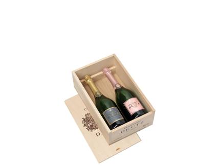 CHAMPAGNE DEUTS CASSA LEGNO BRUT + ROSE'